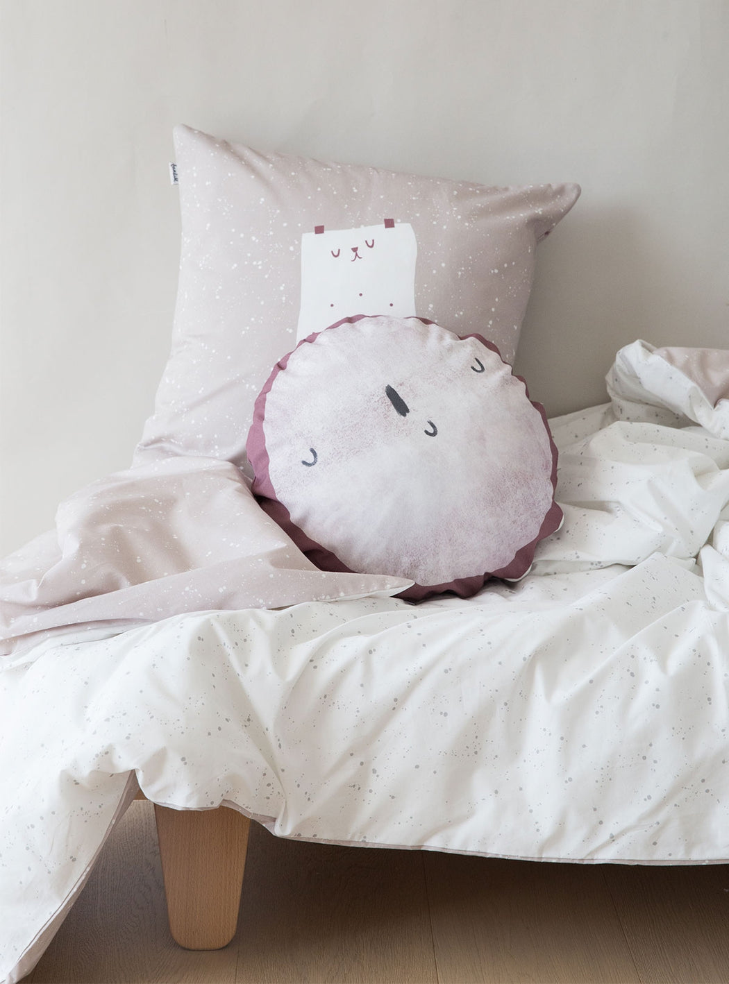Set of Pink Cosmos Duvet cover for bed of 90 cm + Bang, zoom to the moon Pillow 40 cm