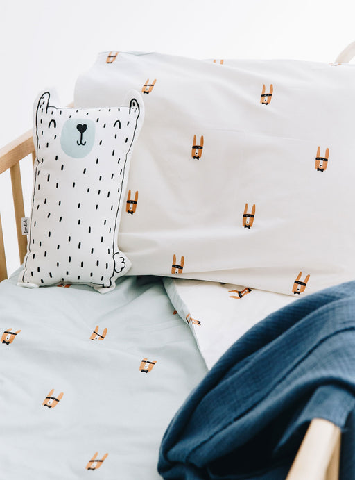 Set of Bandit Bear Duvet cover for Cradle + Otto Decorative Cushion