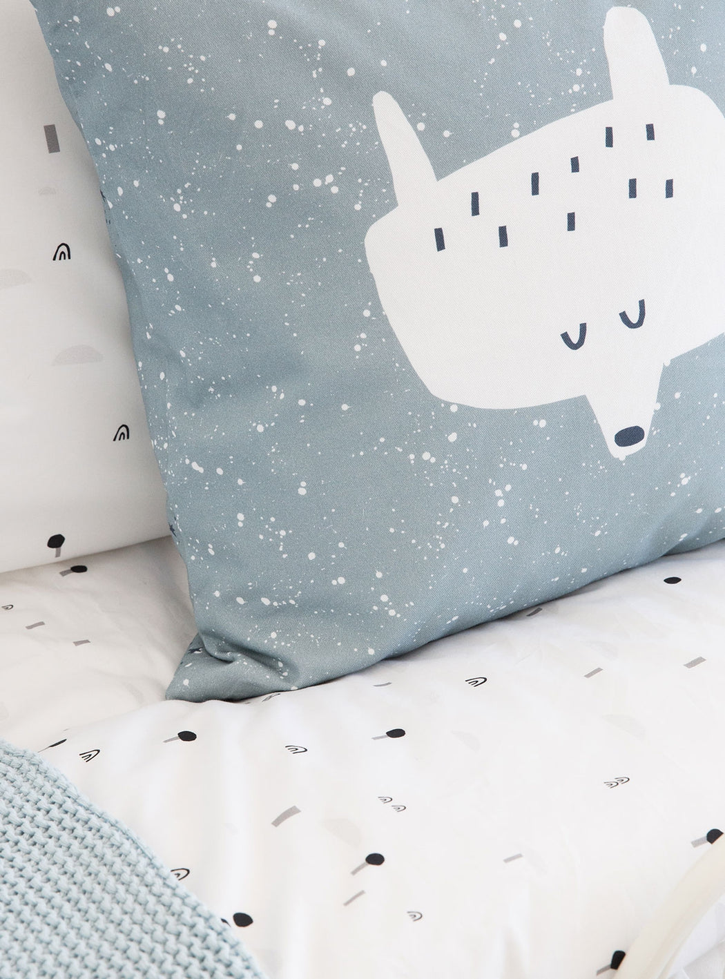 Set of Forest in Japan Black Duvet cover for bed of 90 cm + Osete Star Pillowcase 50 x 50 cm