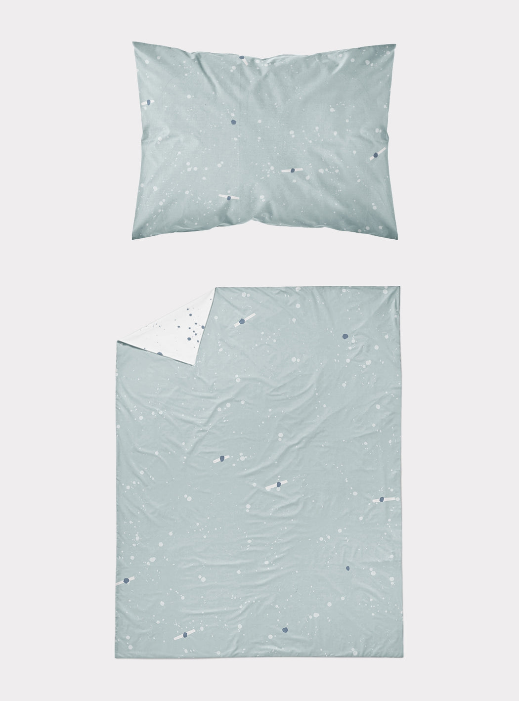 Set of Duvet cover + pillowcase Blue Cosmos for Cradle