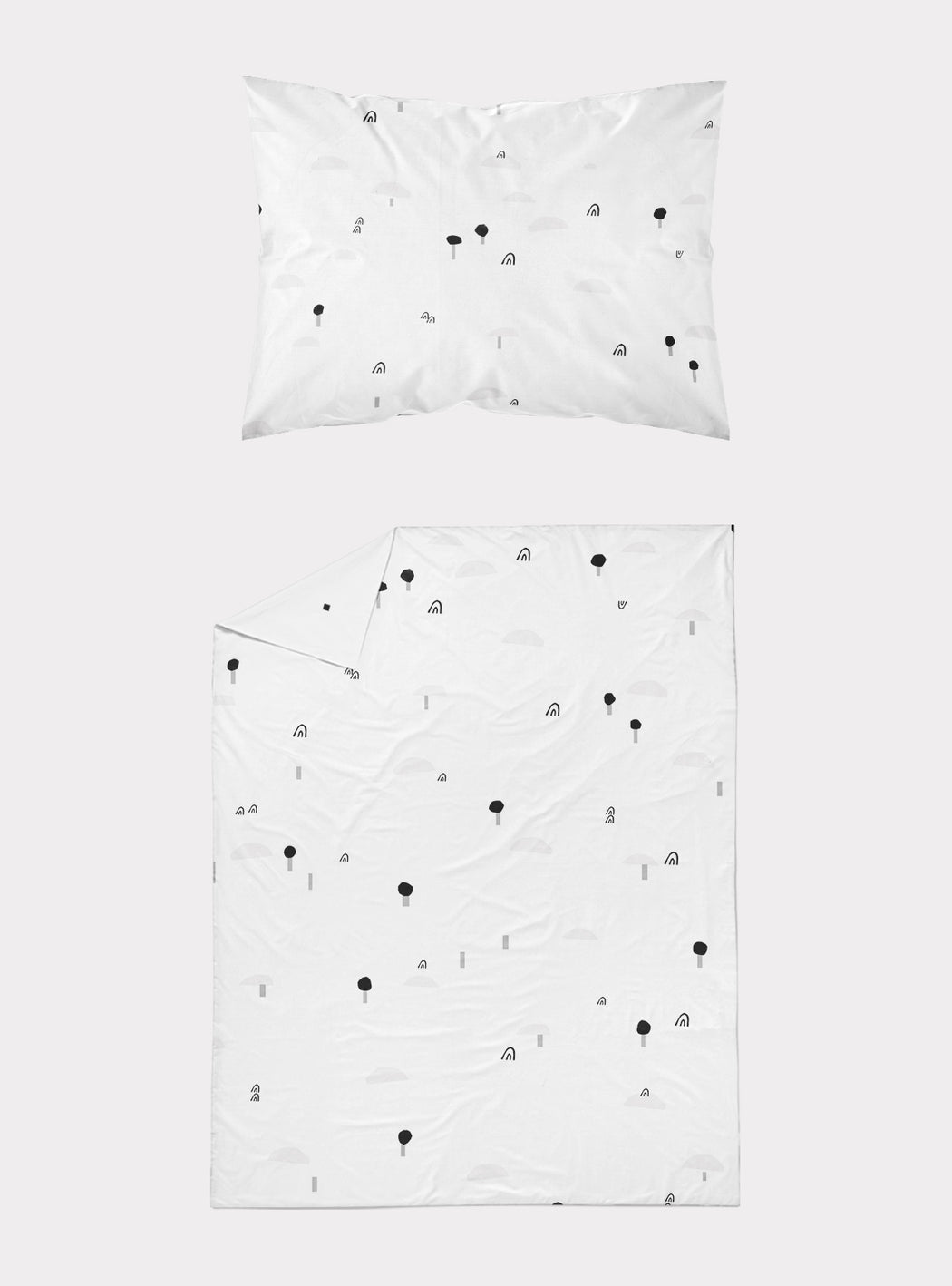 Set of Duvet cover + pillowcase Forest in Japan Black (90 cm bed)