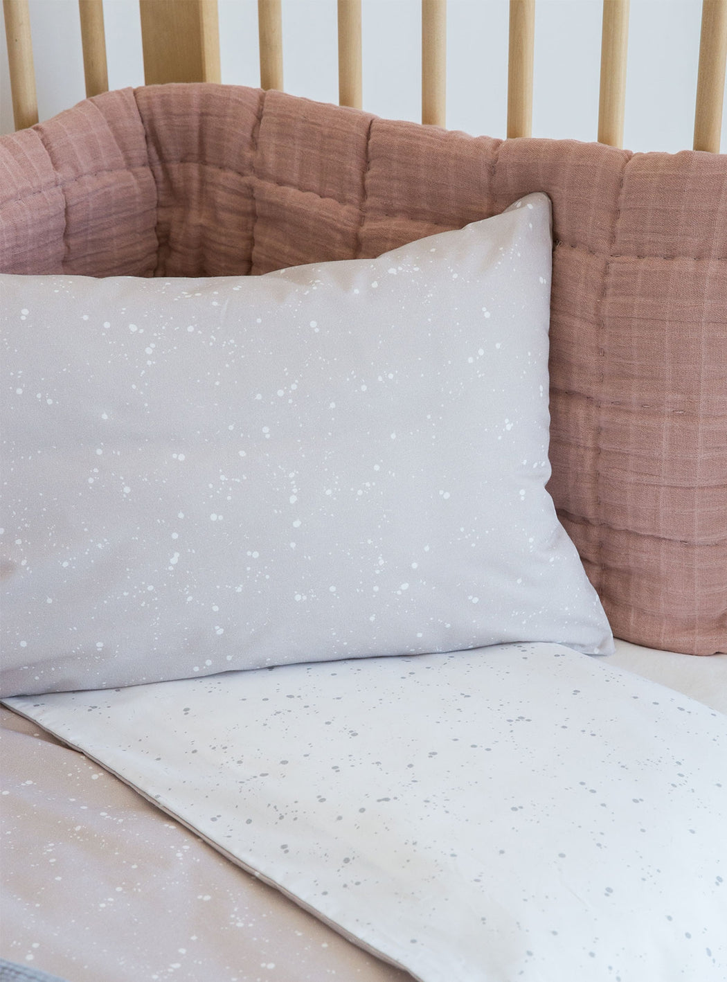 Set of Duvet cover + pillowcase Blush Pink Cosmos for Cradle