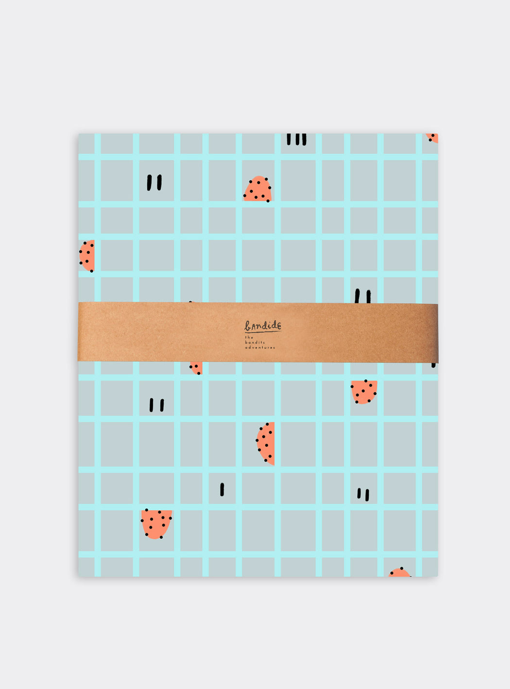 Set of Duvet cover + pillowcase Geometric Grid Blue / Orange for Cradle